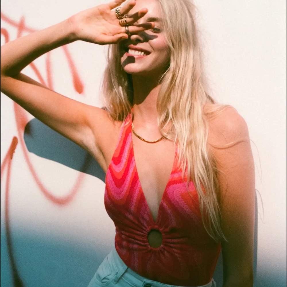 NWT | Zara Cut Out Jacquard Bodysuit